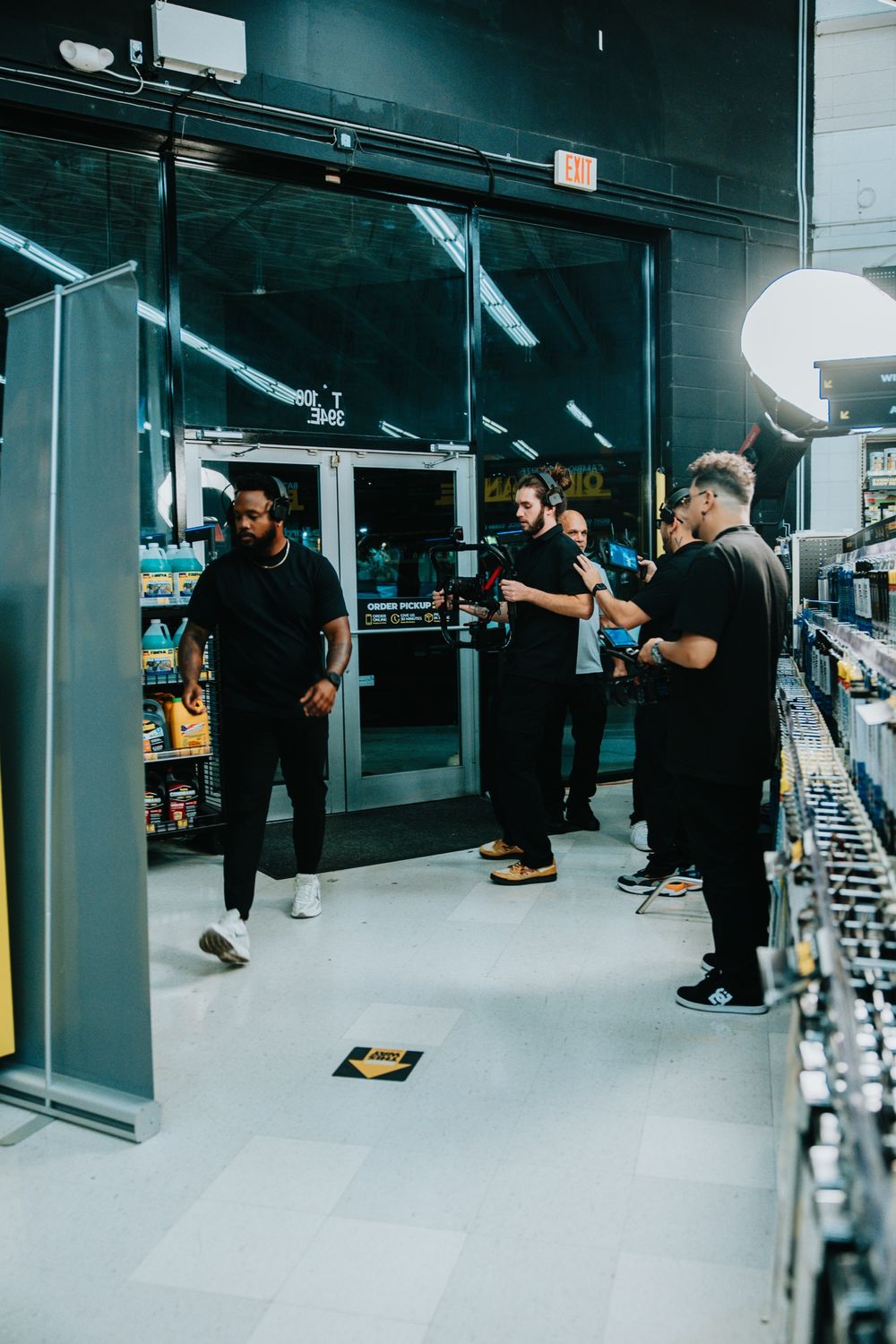 The crew · on set