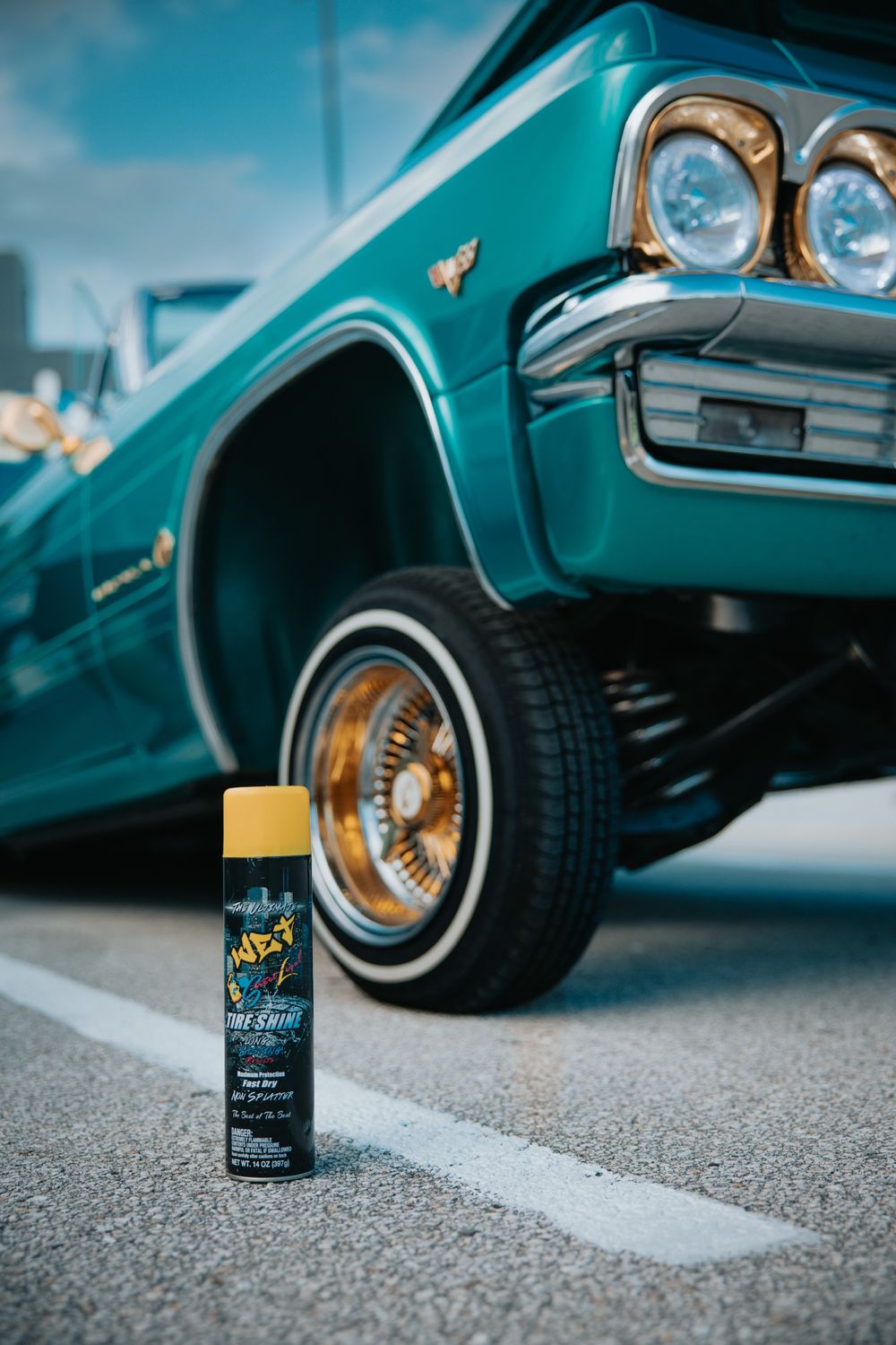 Street Legal WET Tire Shine · on location